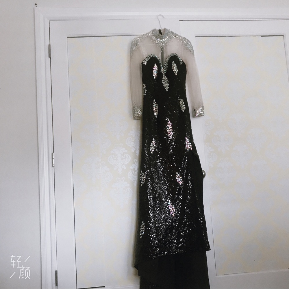 Prom Dress #Elegant #Black  #fishtailskirt#party
